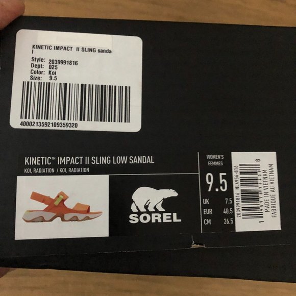 Sorel Kinetic Impact II Sling women Sandals,9.5 NIB - Picture 11 of 11